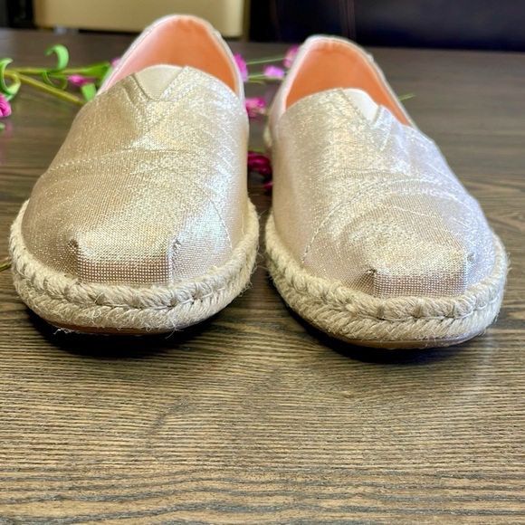 TOMS Shimmering Gold Espadrilles - Picture 10 of 11